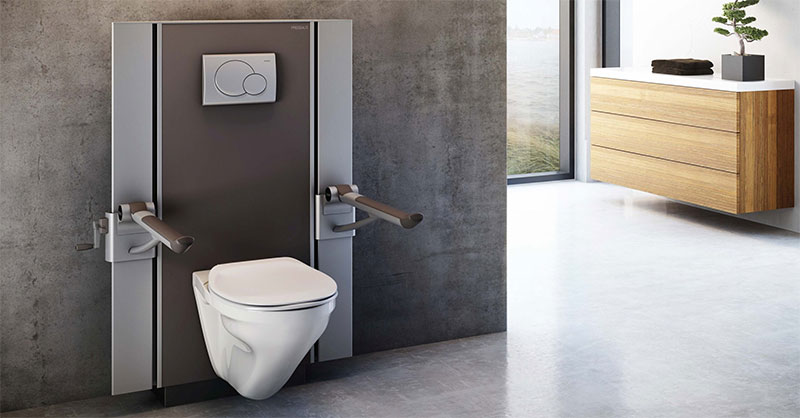 höhenverstellbarer WC-Lifter mit Stützklappgriffen