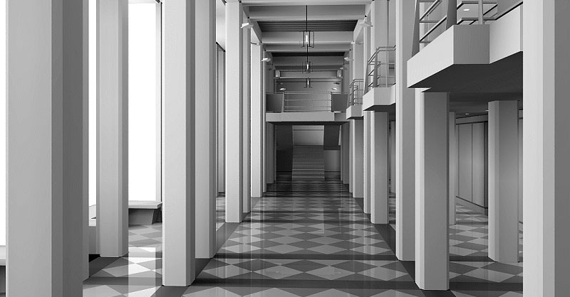 Theaterfoyer ohne Kontraste